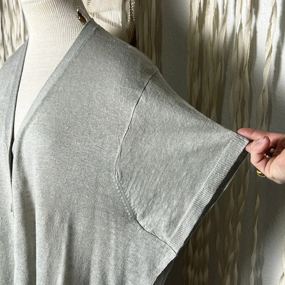 NOT SHY Soft Greay Linen Blend Short Kimono Sleeve Size XS OVERSIZED - Picture 5 of 7